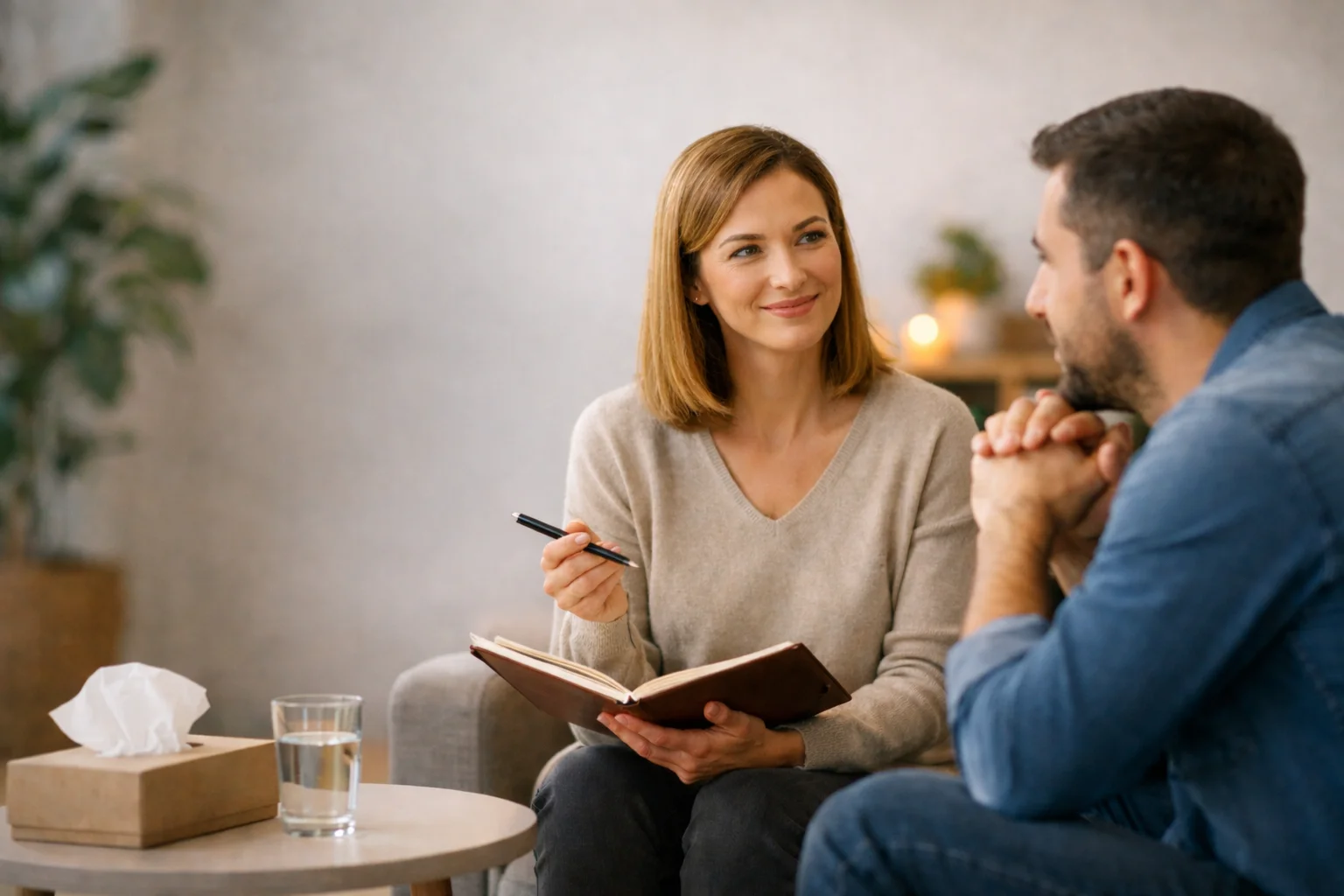 Individual counseling session between a female therapist
