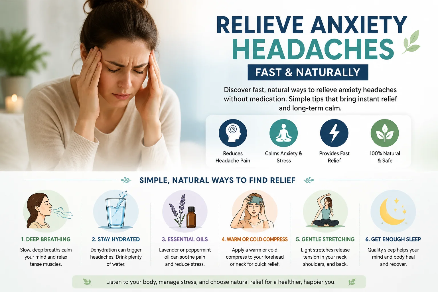 Natural ways to relieve anxiety headaches