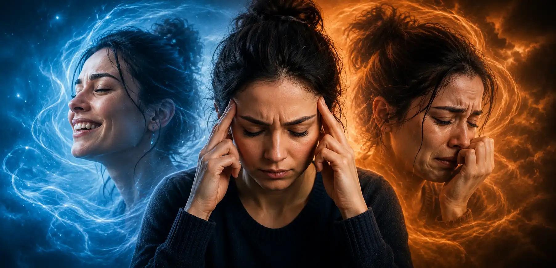 Emotional lability and extreme mood swings illustration